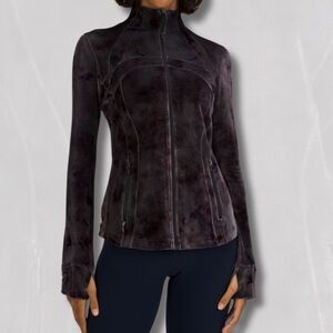 Lululemon Velvet Define Jacket - Size 12 - Black Cherry / Marbled Black